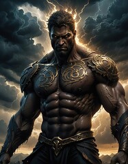 Hyperion one of the first generation of Titans, the gods of Olympus AI generated illustration