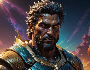 Hyperion one of the first generation of Titans, the gods of Olympus AI generated illustration