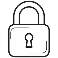 Simple outline drawing of a padlock icon

