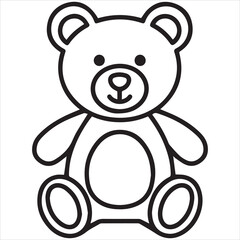 Simple outline drawing of a classic teddy bear toy

