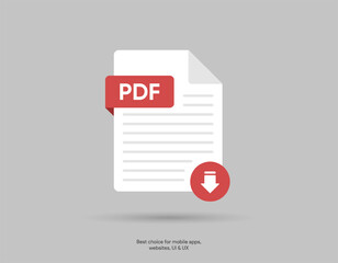 Download button icon. Upload icon. Down arrow bottom side symbol. Click here button. Save cloud icon push button for UI UX, website, mobile application. Download pdf file button