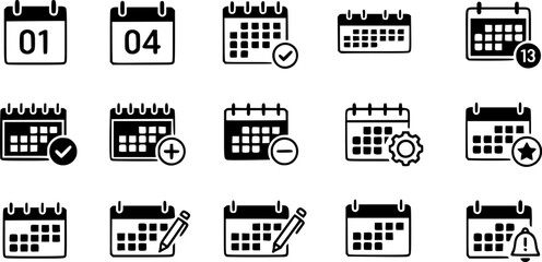 Set of calendar vector icon