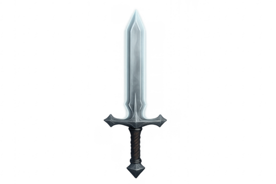 Fantasy medieval sword showing shining blade game asset