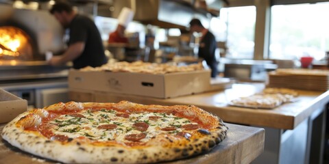 Artisan Pizza Preparation in a Stylish and Modern Kitchen is Always a Delightful Experience