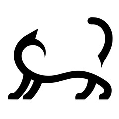 Minimalist cat logo silhouette vector design