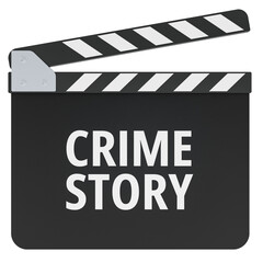Obraz premium Crime Story, movie clapperboard. 3D rendering