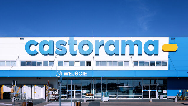 Poznan, Poland - September 24, 2025. A Castorama store in Poznan-Komorniki, Castorama is a French chain of stores selling DIY and home improvement tools.
