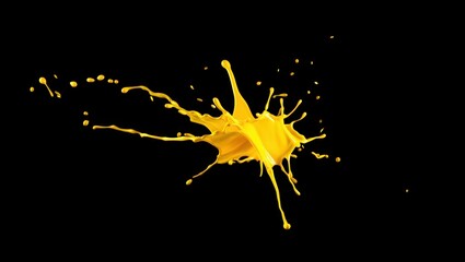 A vibrant burst of golden-yellow paint splashes dynamically against black — energetic, bold, and artistic, capturing motion and creativity in a single explosive moment.