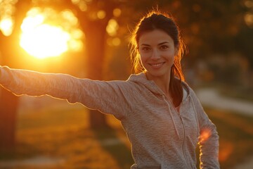 Morning exercise tips for midlife women in the park. Women in motion. Big data surveillance is turning public spaces into monitored prisons. Face data security. Park fitness.