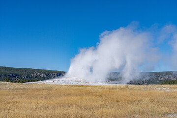 Old Faithful is a cone geyser in Yellowstone National Park in Wyoming, United States. Hydrothermal System. The Yellowstone Caldera / Yellowstone Plateau Volcanic Field. Yellowstone hotspot. 