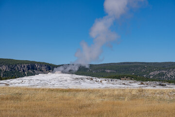 Old Faithful is a cone geyser in Yellowstone National Park in Wyoming, United States. Hydrothermal System. The Yellowstone Caldera / Yellowstone Plateau Volcanic Field. Yellowstone hotspot. 