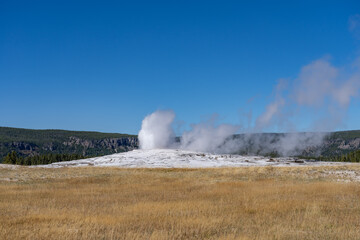 Old Faithful is a cone geyser in Yellowstone National Park in Wyoming, United States. Hydrothermal System. The Yellowstone Caldera / Yellowstone Plateau Volcanic Field. Yellowstone hotspot. 