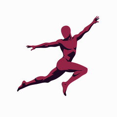 A dynamic illustration captures a graceful figure in mid-air, showcasing movement and energy against a clean white background, perfect for design.
