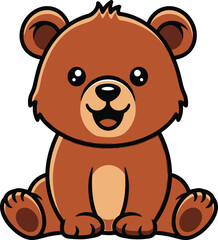 Obraz premium Charming cartoon teddy bear illustration, perfect for children's books and playful designs