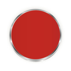 Red Metallic Circle Button with Silver Border