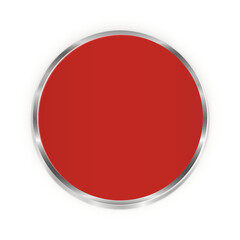 Red Metallic Circle Button with Silver Border