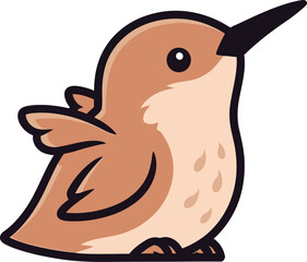 Cute cartoon bird illustration, perfect for children's books and nature projects
