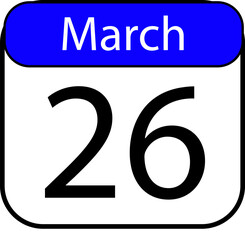 Mark your calendar for March 26th, a visual reminder of important dates, events, and deadlines in a simple, clean, and modern design