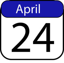 Mark April 24th on your calendar for important events, reminders, and social media planning with this versatile date icon
