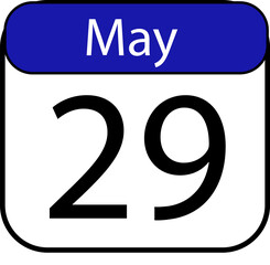Mark your calendars for May 29th with this bold reminder, perfect for scheduling events, birthdays, and important appointments with clarity and impact.