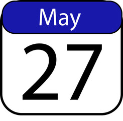 Mark your calendar for May 27th with this clean, modern date icon - perfect for reminders, events, and social media scheduling needs!