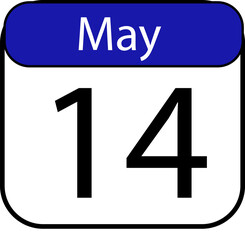 Mark your calendar for May 14th with this vibrant date icon perfect for social media reminders and event promotions during the spring season