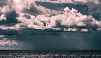 Fototapeta premium approaching storm across the Peace River in Punta Gorda Florida