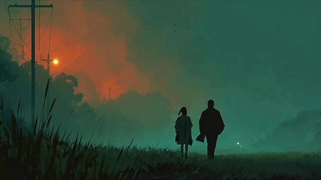 A colorful, original video in vector style about the relationship between a boy and a girl, which will soon develop, or has already developed, into the most beautiful romantic feeling - love