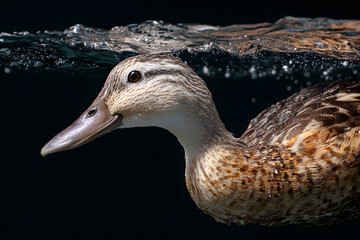 Tranquil Moment: A Duck Swmming Quietly in the Seren Waters of a Peaceful Natual Habitat, Capturing the eauty and Calmness of Natue's Gentle Creatures in Hamony