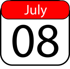 Mark your calendar for July 8th with this bold, clean date graphic perfect for announcements and reminders
