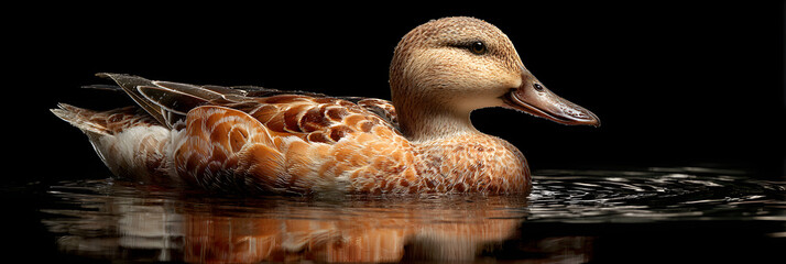 Tranquil Moment: A Duck Swmming Quietly in the Seren Waters of a Peaceful Natual Habitat, Capturing the eauty and Calmness of Natue's Gentle Creatures in Hamony