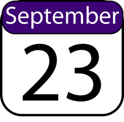 Mark your calendar for September 23rd with this bold, clear date graphic, perfect for reminders and announcements.