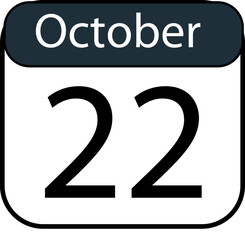 Mark your calendar with October 22nd, a date for important reminders and planning ahead with this clean, modern calendar icon.