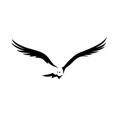 Naklejka premium Golden Eagle. Golden Eagle simple black and white line art vector logo