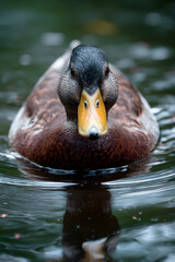 Tranquil Moment: A Duck Swmming Quietly in the Seren Waters of a Peaceful Natual Habitat, Capturing the eauty and Calmness of Natue's Gentle Creatures in Hamony