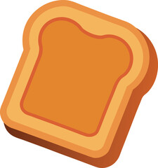 Cartoon French Toast Slice Icon for Breakfast Food Illustration