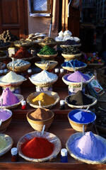 Colorful Spice Market in Morocco on a Sunny Afternoon
