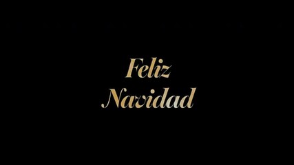 Feliz Navidad Golden text animation loop - Powered by Adobe