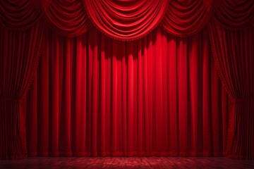 Red Curtain Background. A Red Curtain on stage