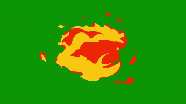 A green screen with white background and red yellow fireball on globe surrounded by flames an apple logo circle animated chromakey background composition colorful figure gesture frame