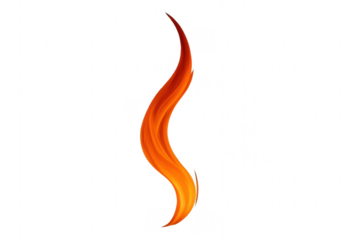 Flowing fire flame element with transparent background