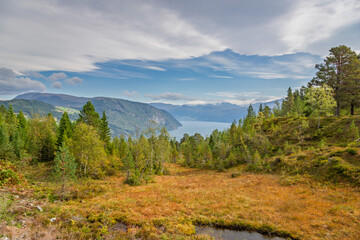 Obraz premium Panorama near Randabygda, Vestland Norway