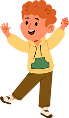 Joyful Boy in Hoodie