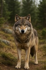 Fototapeta premium wolf in the woods