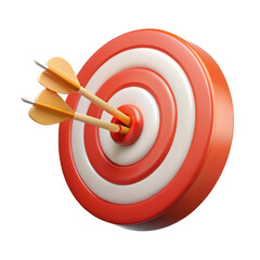 Digital marketing success three arrows hit bullseye on target board with precision