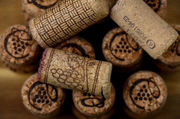 Wine celebration background with corks
