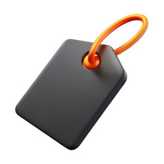 Fototapeta premium Modern gray tag with orange loop for digital marketing and branding concepts