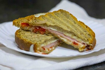 Traditional Brazilian sandwich known as misto quente, very common in roadside snack bars and school cafeterias. Fast food