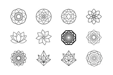 Geometric Mandala Flower Collection