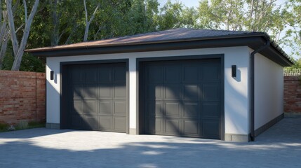 modern garage door in a grey color